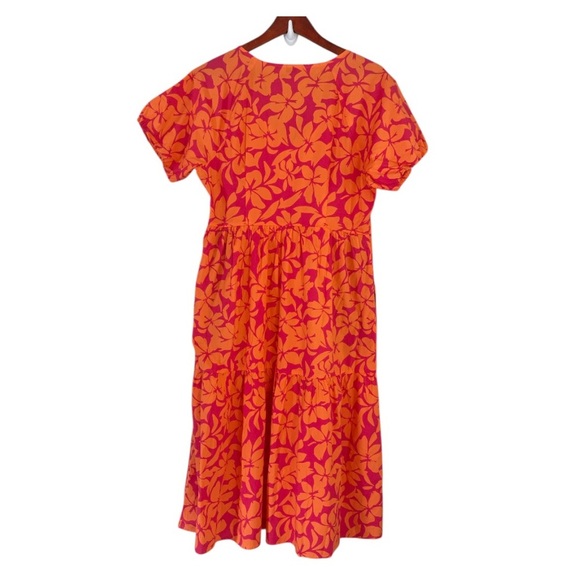 J. Crew Red and Orange V-Neck Sundress - Picture 2 of 7